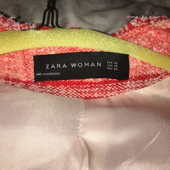 NWOT Zara Red Plaid Tweed Jacket - Picture 8 of 10